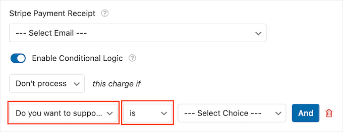 Creating an optional payment form with conditional logic Creating an optional payment form with conditional logic