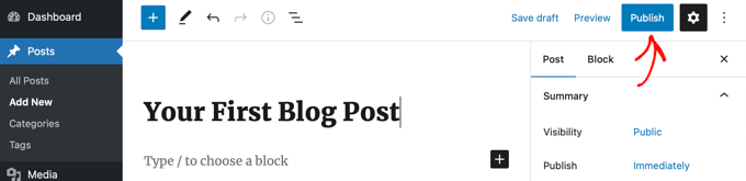 Publishing Your Blog Post