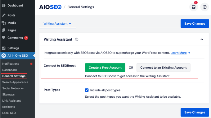 Connect SEOBoost to AIOSEO