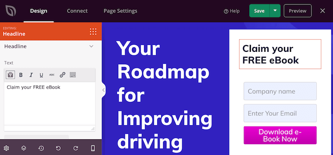 Customizing a headline block in SeedProd Customizing a headline block in SeedProd