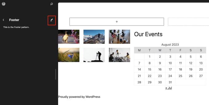 Removing the WordPress disclaimer using the full-site editor (FSE) Removing the WordPress disclaimer using the full-site editor (FSE)