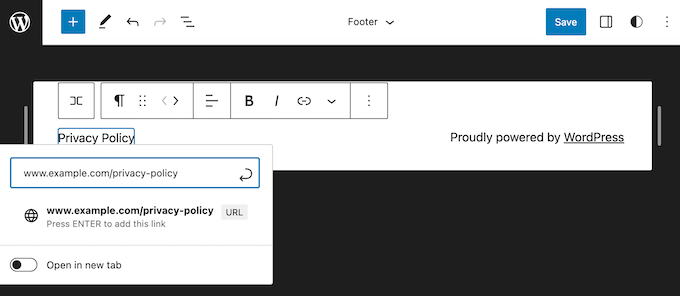 Aggiungere un link all'informativa sulla privacy a WordPress