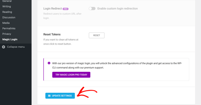 Setări de autentificare magică