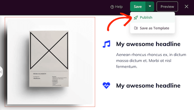 Publishing a page with block shadows using SeedProd Publishing a page with block shadows using SeedProd
