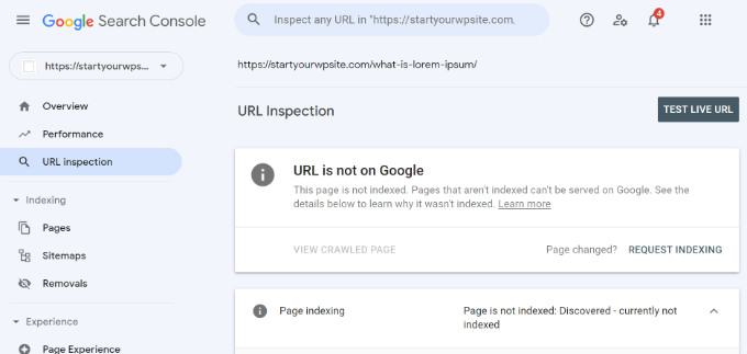 Instrumentul de inspecție a URL-urilor