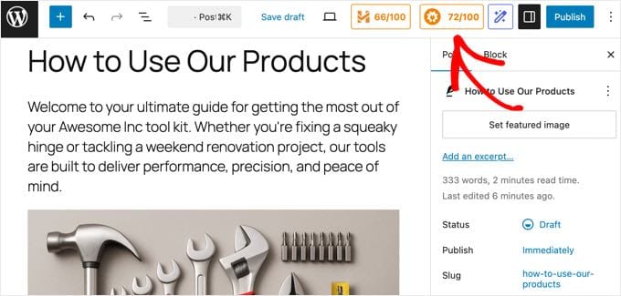 AIOSEO's TruSEO Score Updates in Real Time