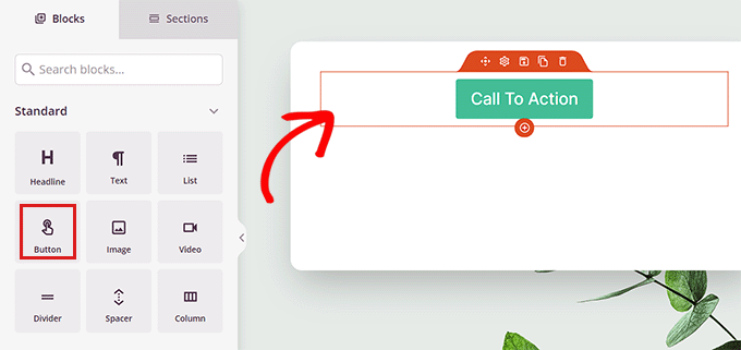 Add the Button block to the website Add the Button block to the website