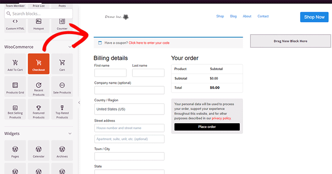 Add checkout block Add checkout block