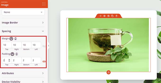 Ajust the margin and padding of the block Ajust the margin and padding of the block