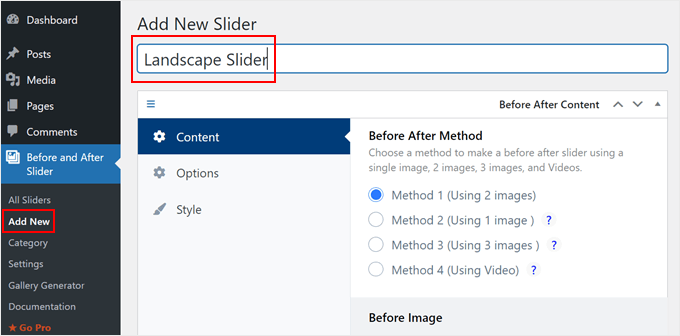 Adding a new before and after slider Adding a new before and after slider
