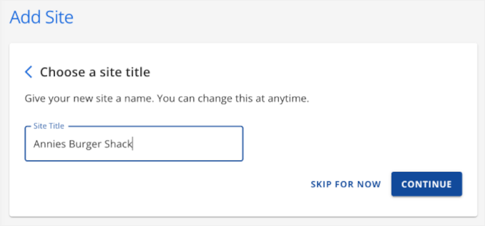 Choosing a site title Choosing a site title
