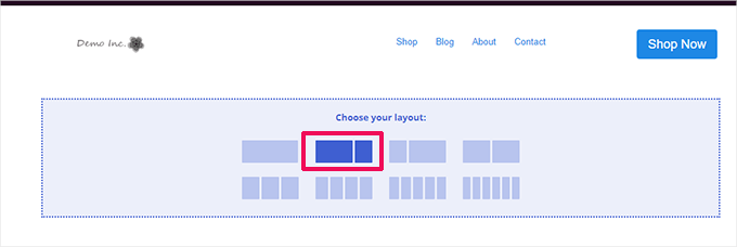 Choose layout Choose layout