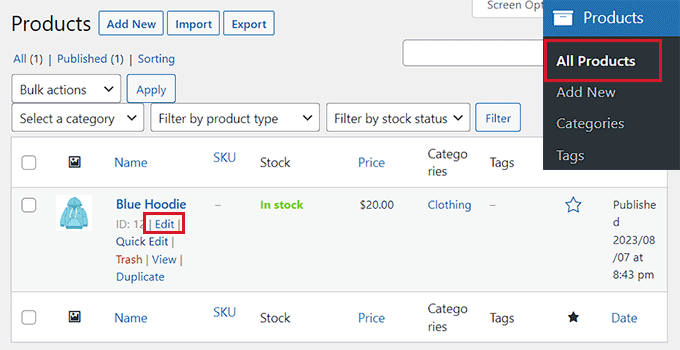 Click the Edit button Click the Edit button