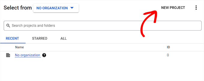 Click the New Project button Click the New Project button