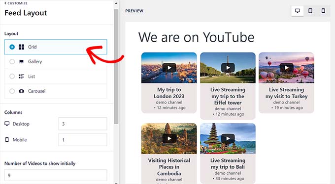 Customize the YouTube feed layout Customize the YouTube feed layout