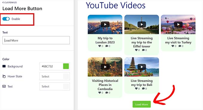 Customize the Load More button Customize the Load More button
