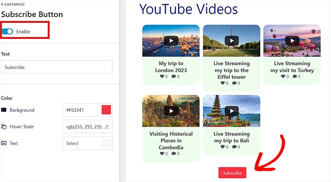 Customize Subscribe button Customize Subscribe button