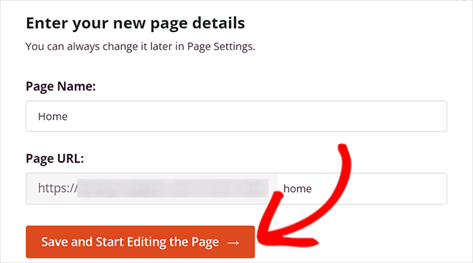 Enter your page details Enter your page details