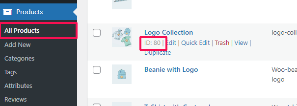 Finding a product ID in WooCommerce Finding a product ID in WooCommerce