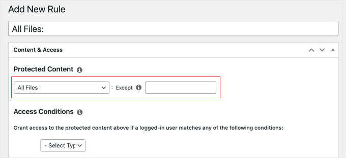 Creating a MemberPress Rule to Protect All Files