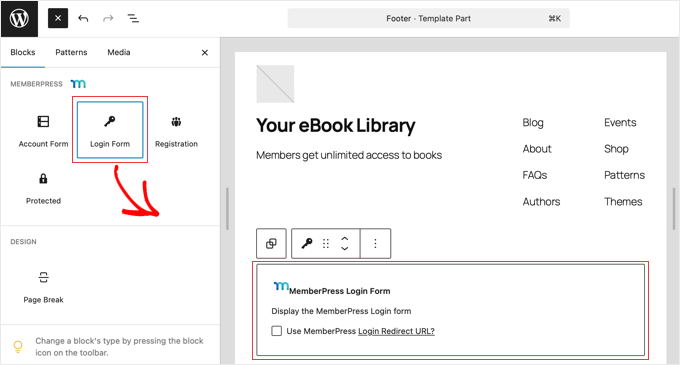 MemberPress Login Form Block