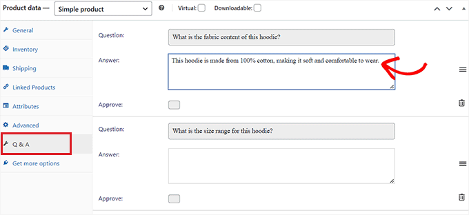 Click the Q&A tab Click the Q&A tab