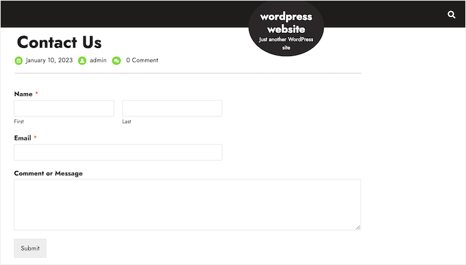 WPForms' contact form template WPForms' contact form template