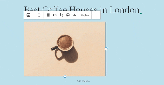 Resize Image block using anchors Resize Image block using anchors