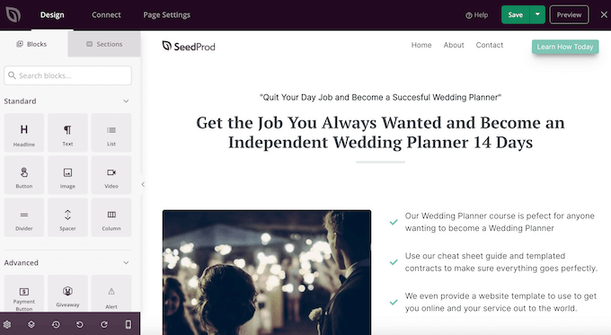 L'outil de création de pages par glisser-déposer de SeedProd
