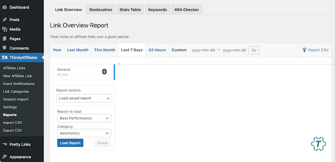 ThirstyAffiliate's affiliate reporting feature ThirstyAffiliate's affiliate reporting feature