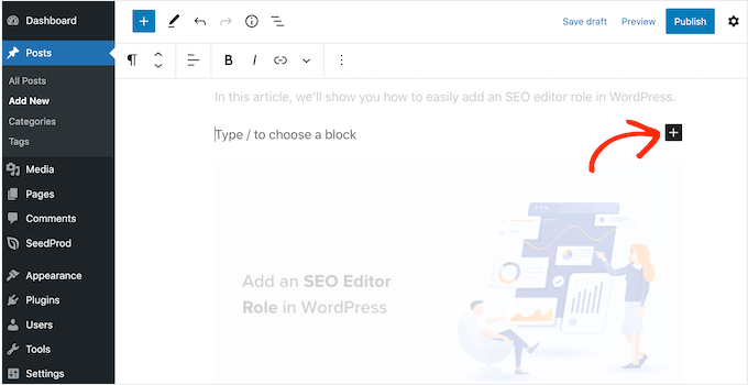 Ajout d'un bloc Séparateur à WordPress