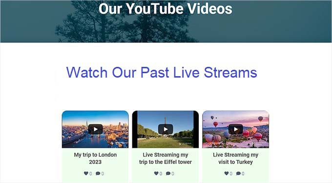 YouTube Feed Page preview YouTube Feed Page preview