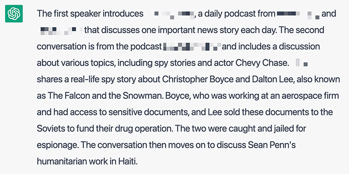 Podcast summary from ChatGPT