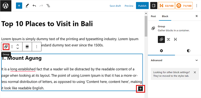 Add multiple blocks in Group Add multiple blocks in Group