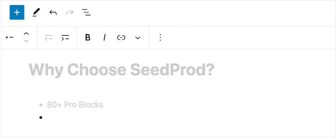 Lägga till en punktlista i WordPress