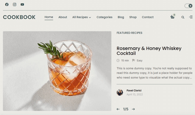 CookBook WordPress theme