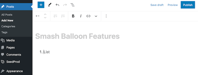 Skapa en numrerad lista i WordPress
