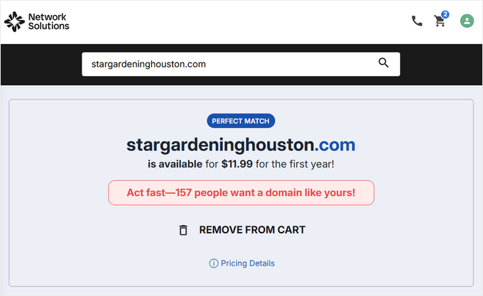 Domain available for registration