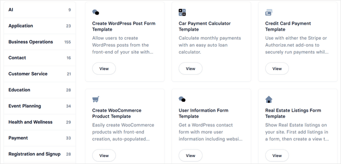 Formidable Forms templates Formidable Forms templates
