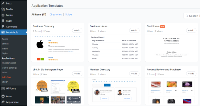 Application templates Application templates