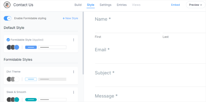 Edit the form style Edit the form style
