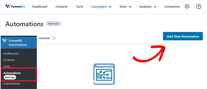 Nouvelle automatisation FunnelKit