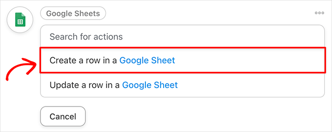 Create a row in a Google Sheet with ChatGPT