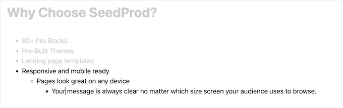 Skapa en indragen punktlista