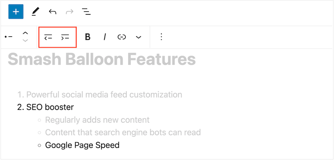 Skapa en indragen numrerad punktlista