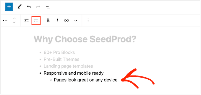 Hur man skapar en kapslad lista i WordPress