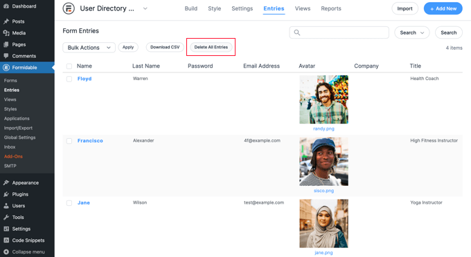 Usuwanie przykładowych danych z katalogu Usuwanie przykładowych danych z katalogu