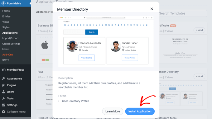 Instalacja aplikacji katalogu członków Instalacja aplikacji katalogu członków