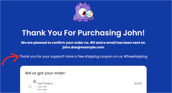 Adding coupon codes to a custom 'thank you' page Adding coupon codes to a custom 'thank you' page