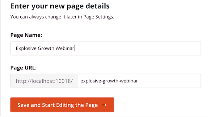 Namnge en mall med SeedProd sidbyggare
